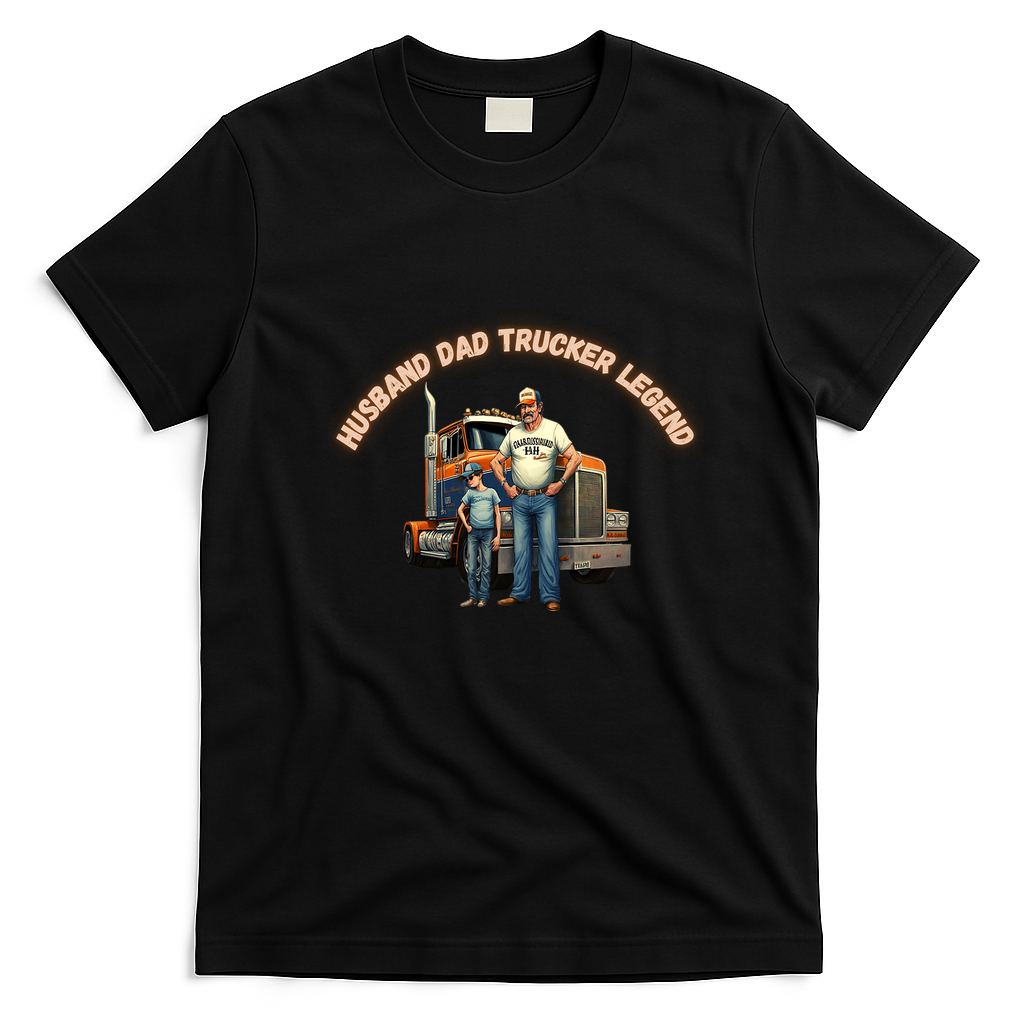 Husband Dad Trucker Legacy T-Shirt - Black