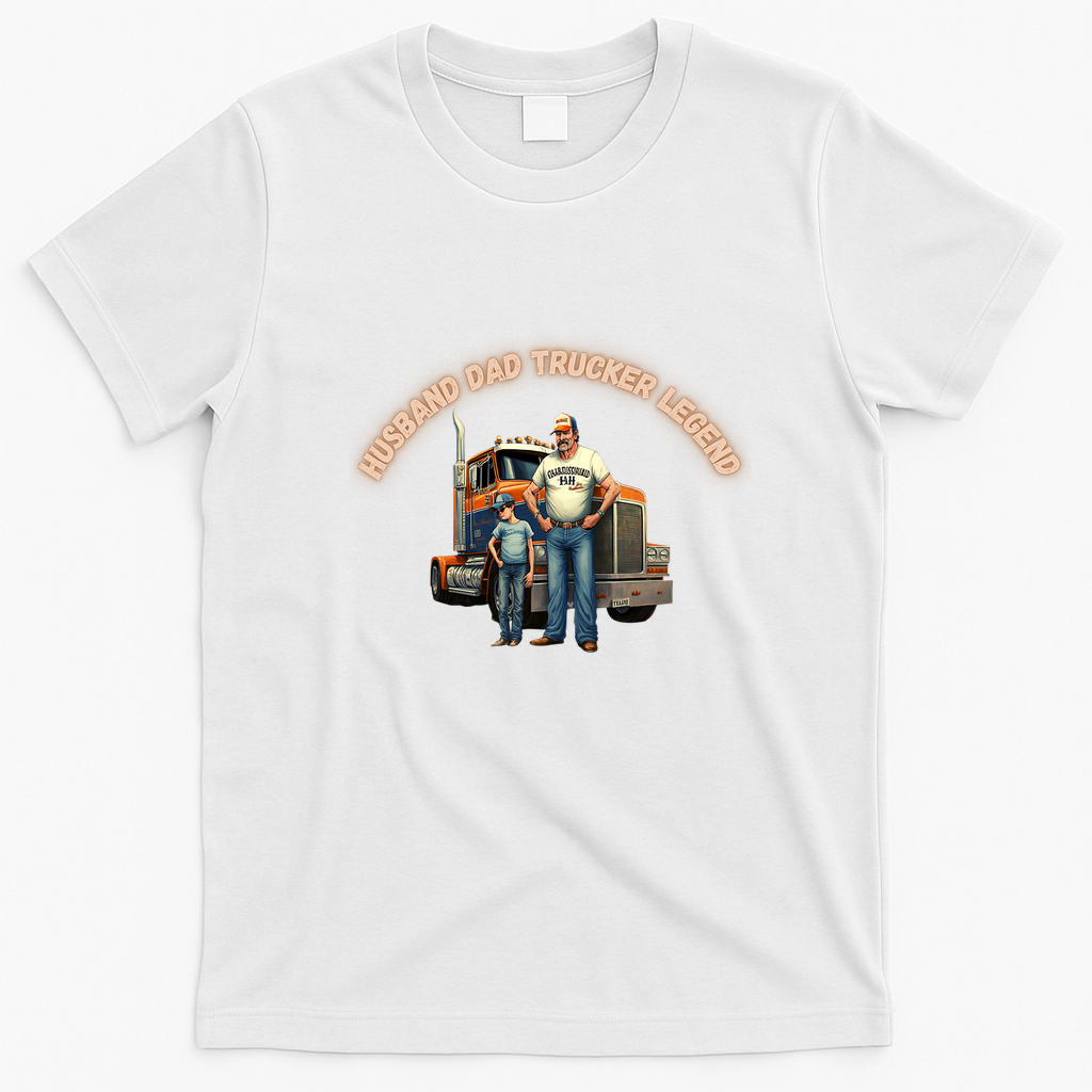 Husband Dad Trucker Legacy T-Shirt - White