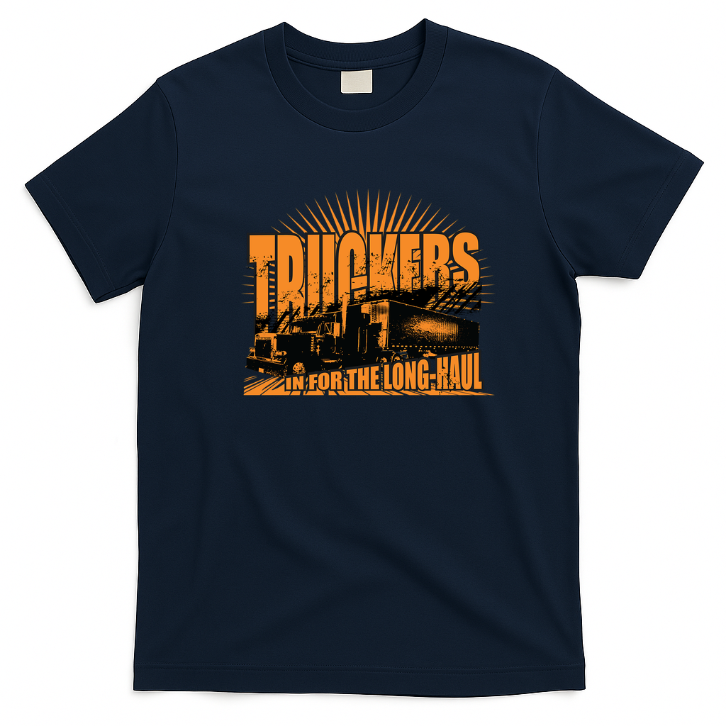 Long-Haul Trucker Transport T-Shirt - Navy Blue