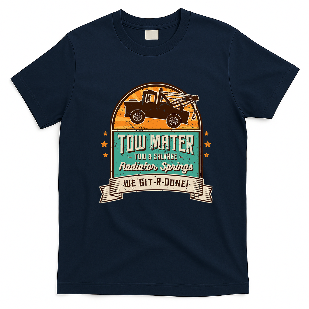 Tow Mater Tow & Salvage Vintage T-Shirt - Navy Blue