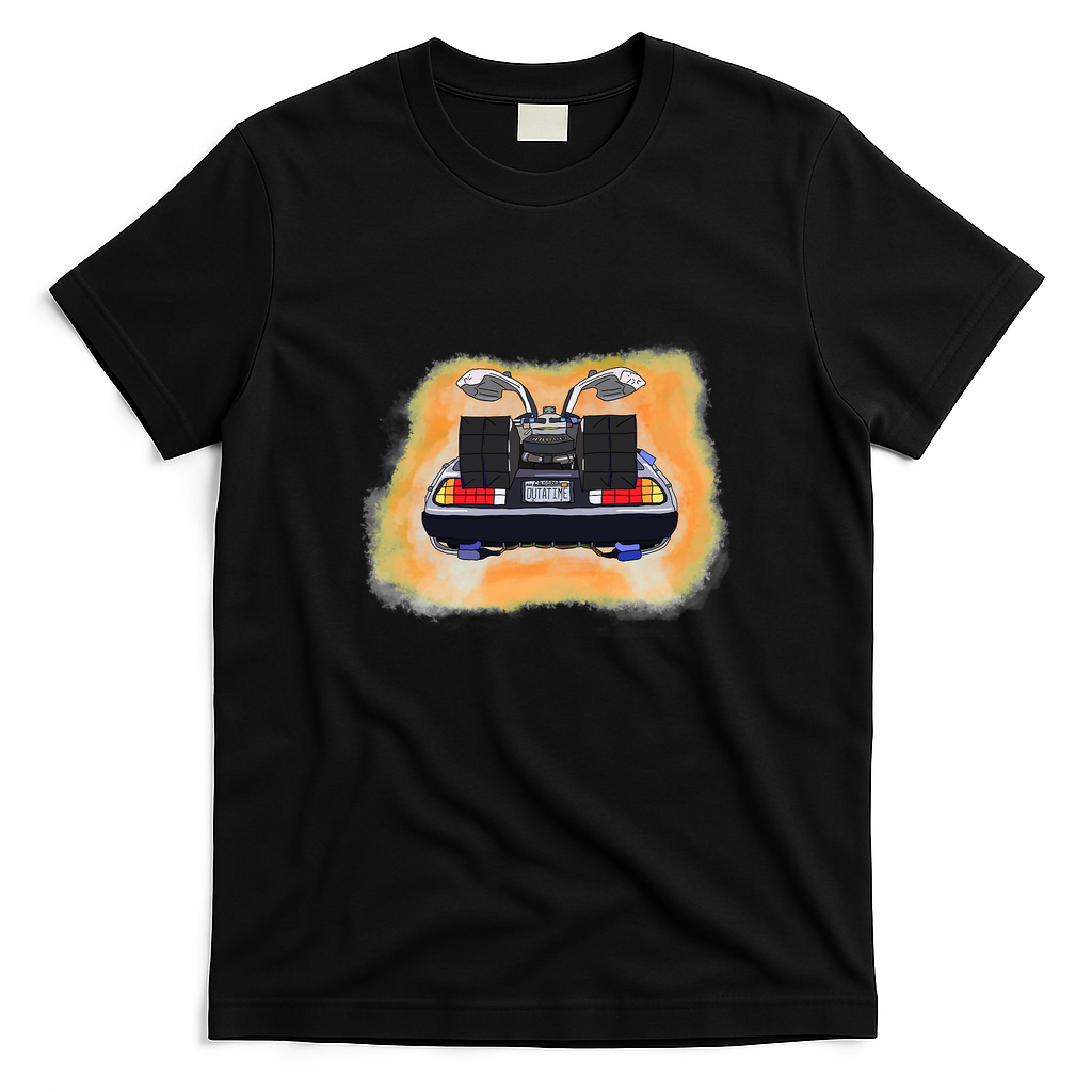 DeLorean Time Machine Vintage T-Shirt - Black