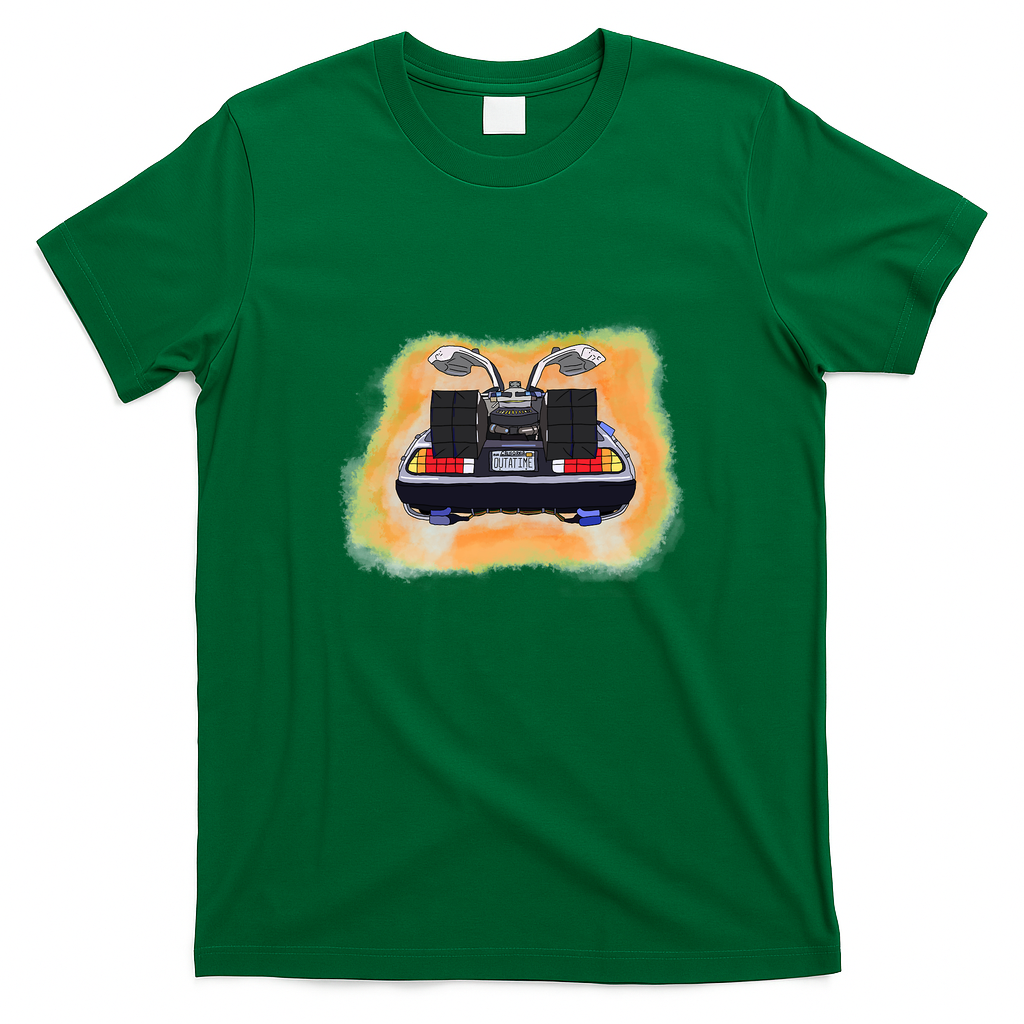 DeLorean Time Machine Vintage T-Shirt - Irish Green