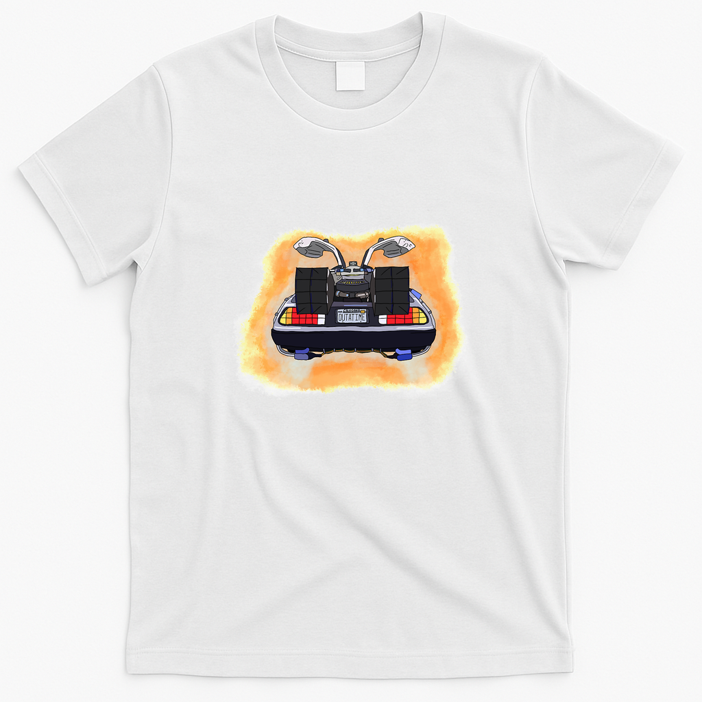 DeLorean Time Machine Vintage T-Shirt - White