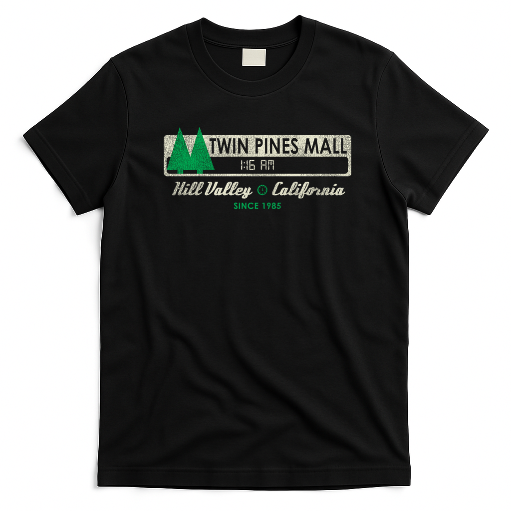 Twin Pines Mall Distressed Sign T-Shirt - Black