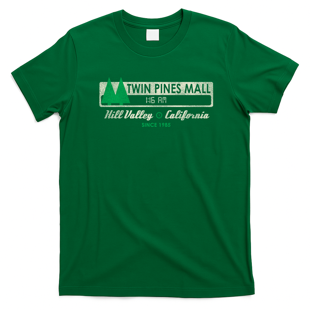 Twin Pines Mall Distressed Sign T-Shirt - Irish Green