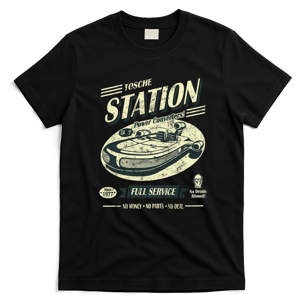 Tosche Station Retro Graphic Tee - Black