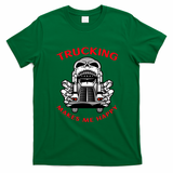 Trucker Skull Trucking Makes Me Happy Tee - Irish Green