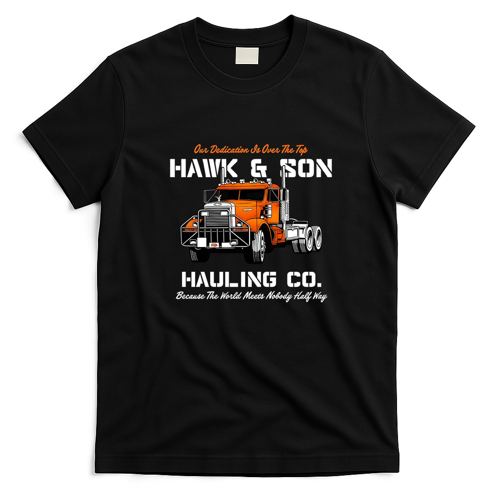 Over The Top Trucker - Hawk & Son Vintage Tee - Black