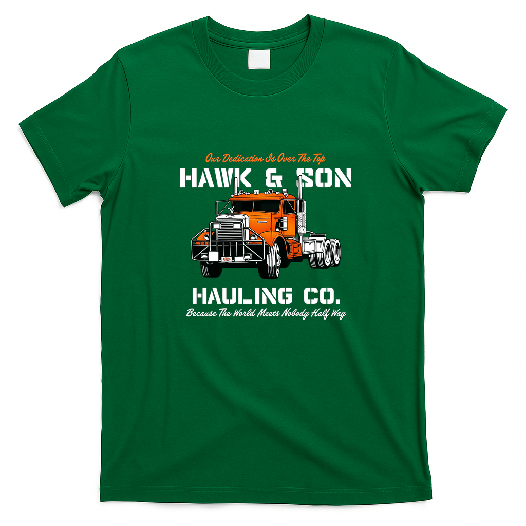Over The Top Trucker - Hawk & Son Vintage Tee - Irish Green
