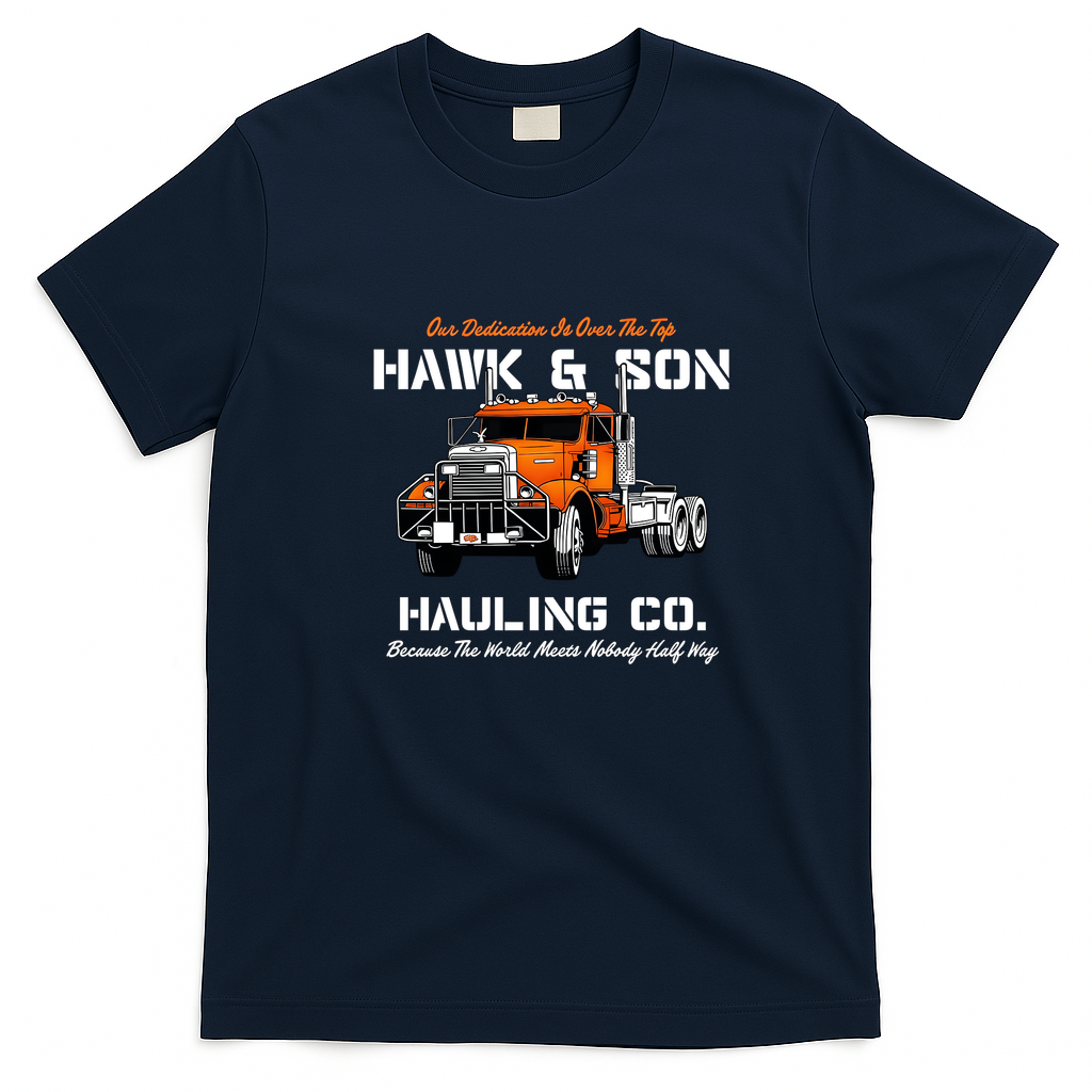 Over The Top Trucker - Hawk & Son Vintage Tee - Navy Blue