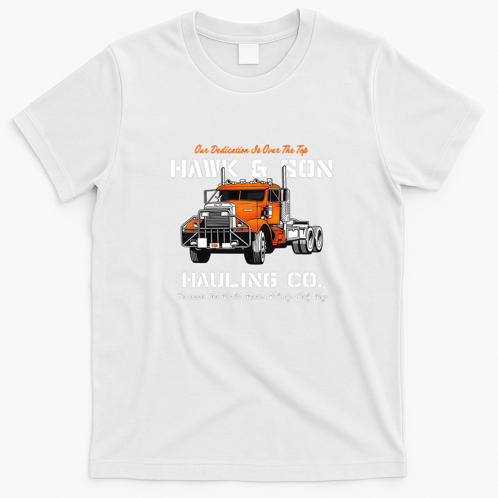 Over The Top Trucker - Hawk & Son Vintage Tee - White