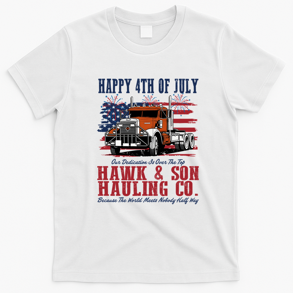 Hawk & Son 4th of July Arm Wrestling Tee - White