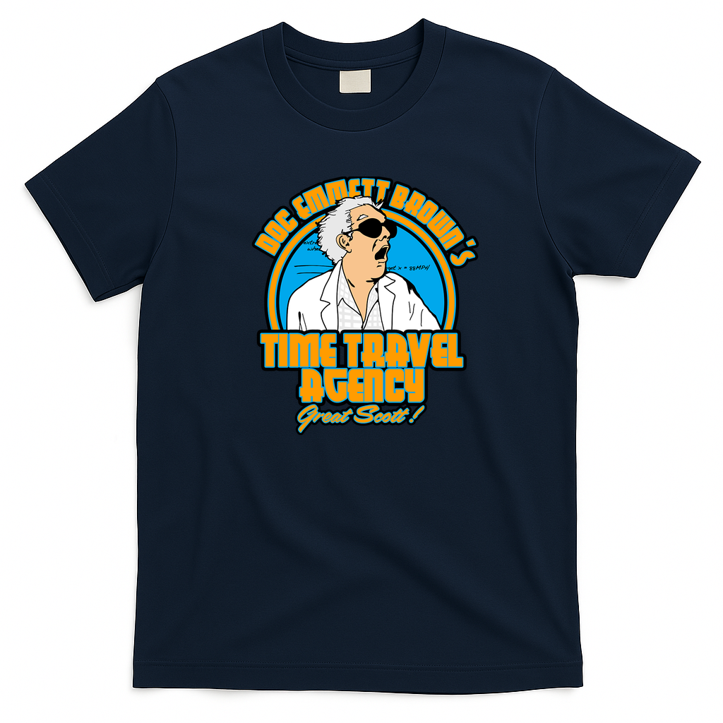 Time Travel Agency Vintage T-Shirt - Navy Blue