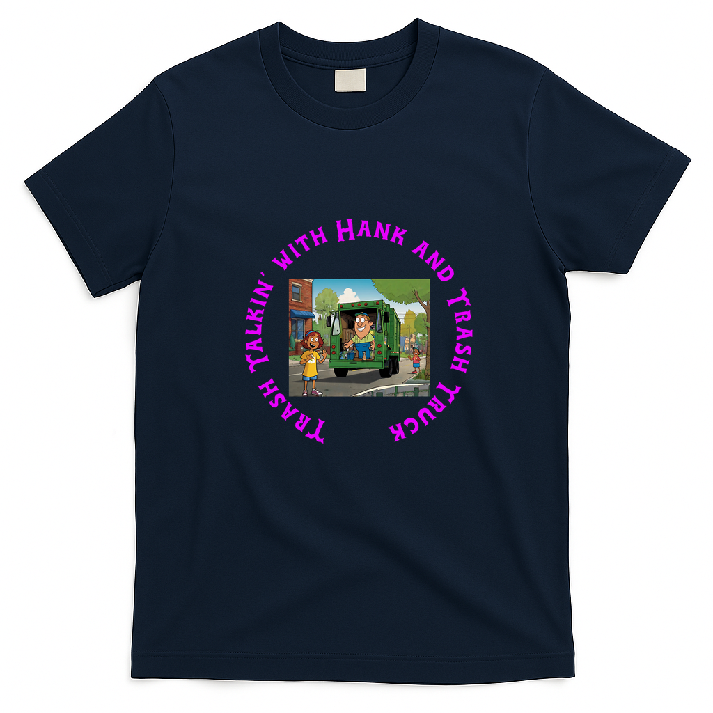 Trash Talkin' with Hank and Trash Truck Graphic T-Shirt - Navy Blue