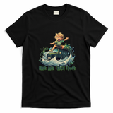 Hank and Trash Truck Cartoon Graphic T-Shirt - Black