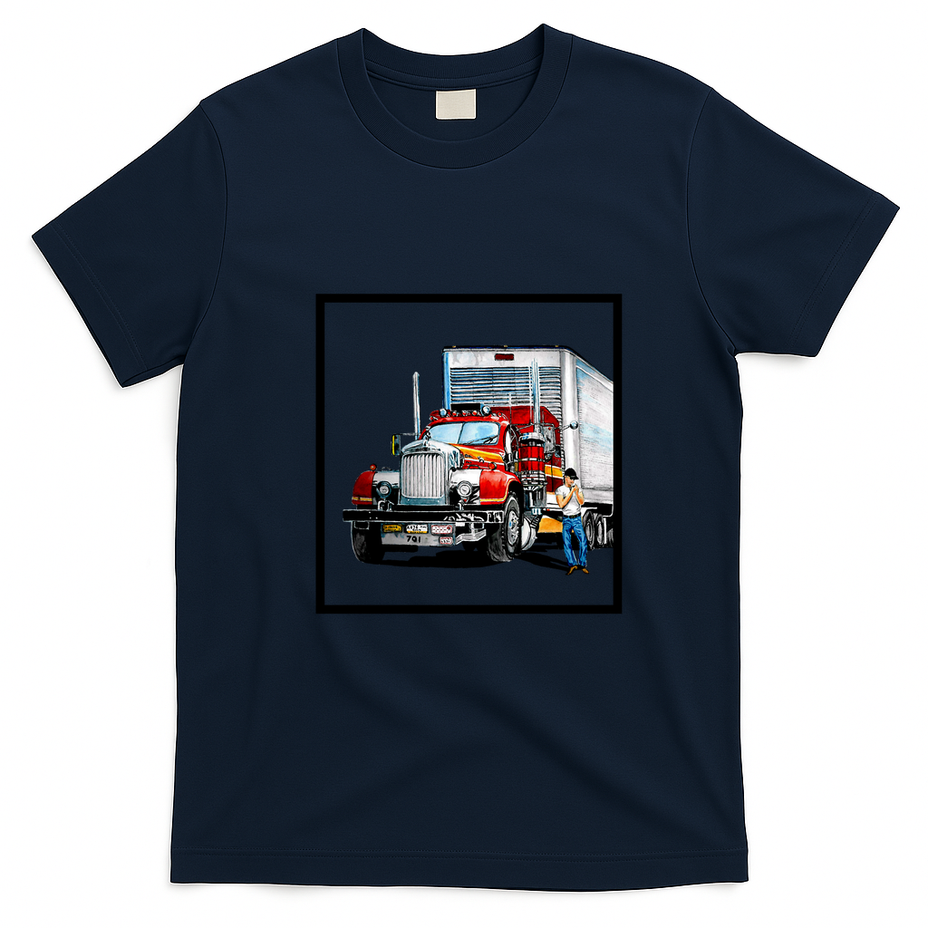 Truck and trailer Graphic T-Shirt - Navy Blue