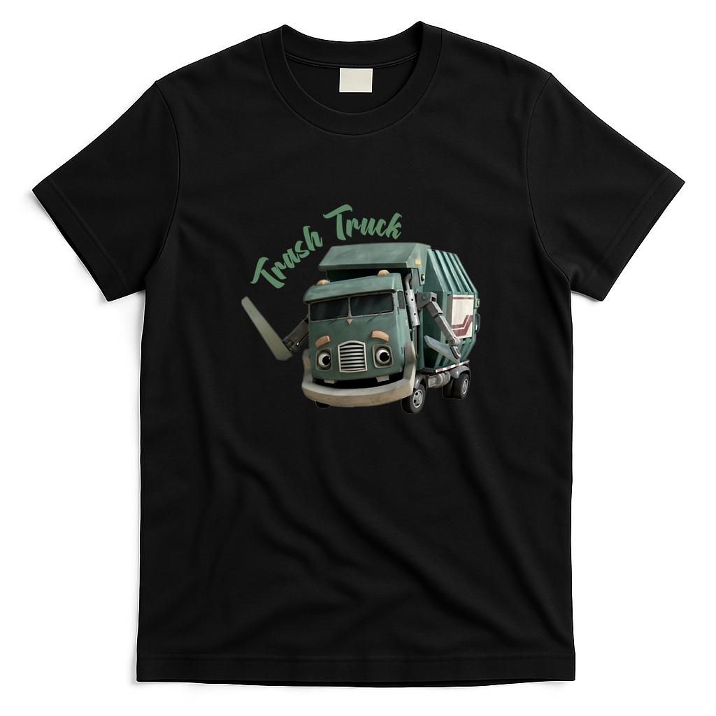 Trash Truck Classic Graphic T-Shirt - Black