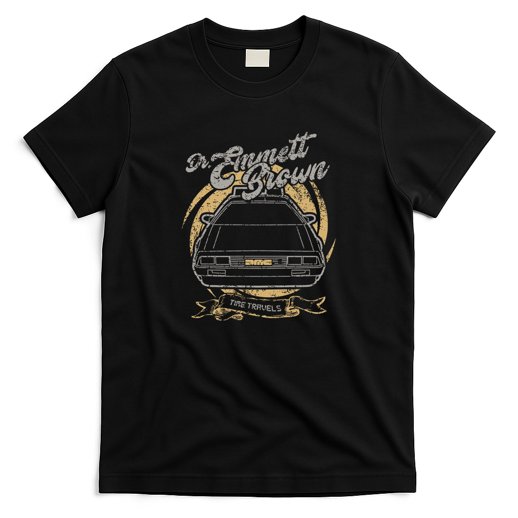 Time Travel Retro Graphic Tee - Black