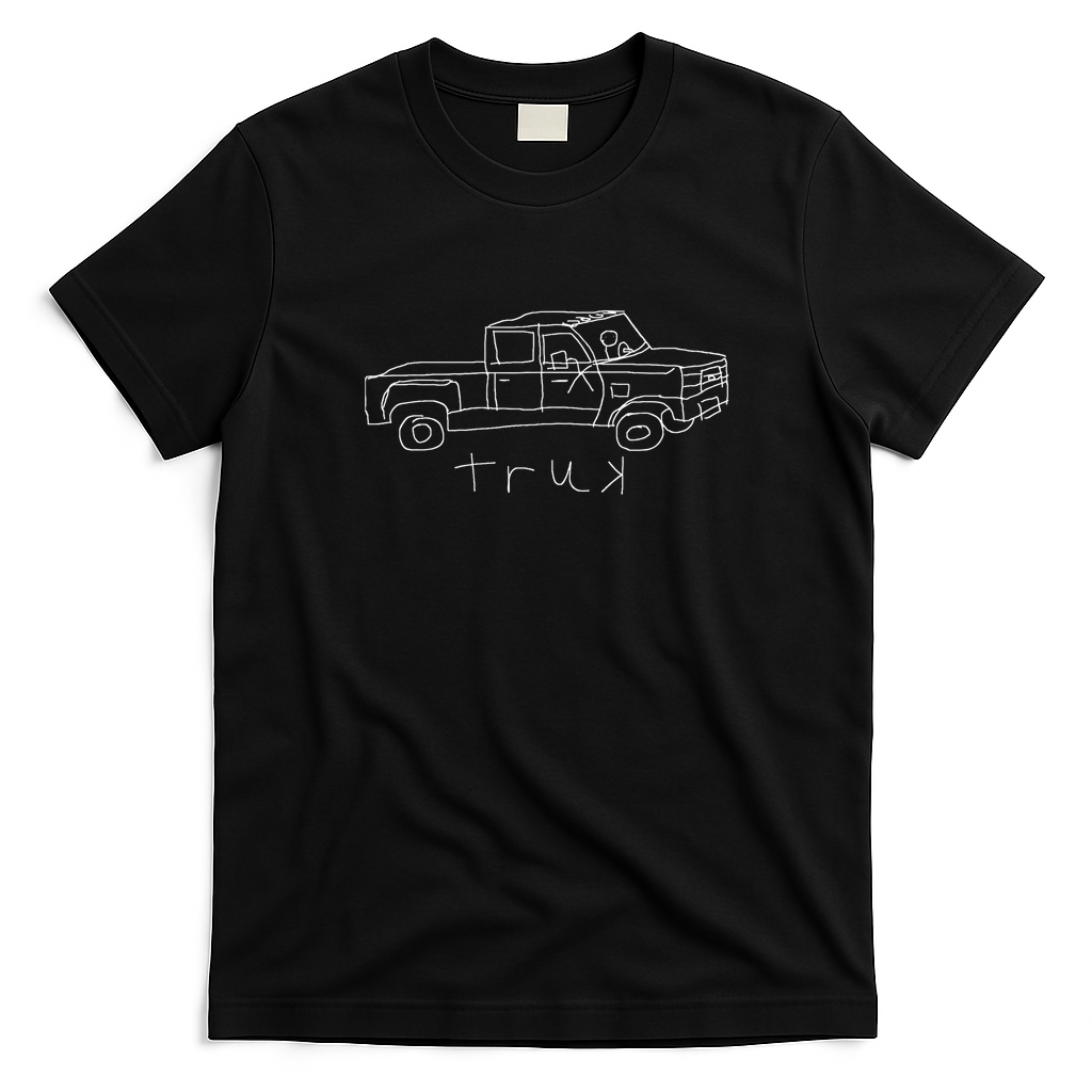 Classic Truck Graphic Retro Graphic Tee - Black