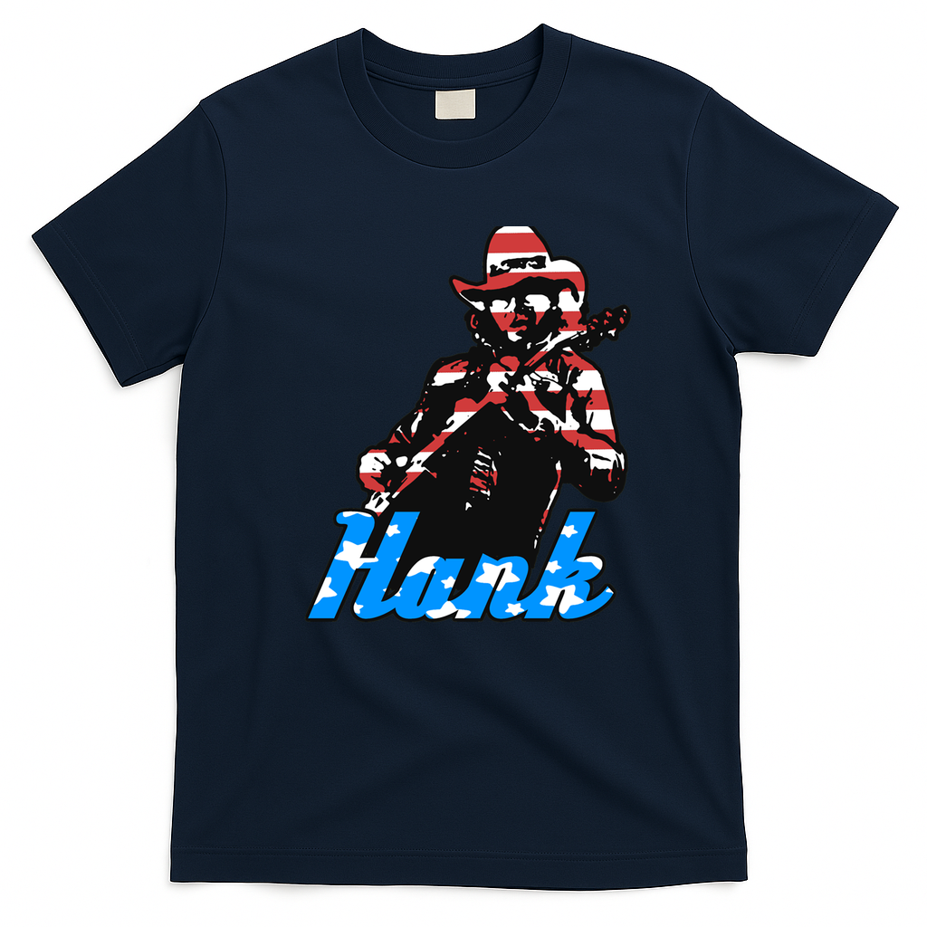 Hank USA Retro Graphic Tee - Navy Blue