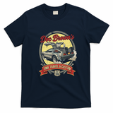 Vintage 1955 Time Travel Car Graphic T-Shirt - Navy Blue