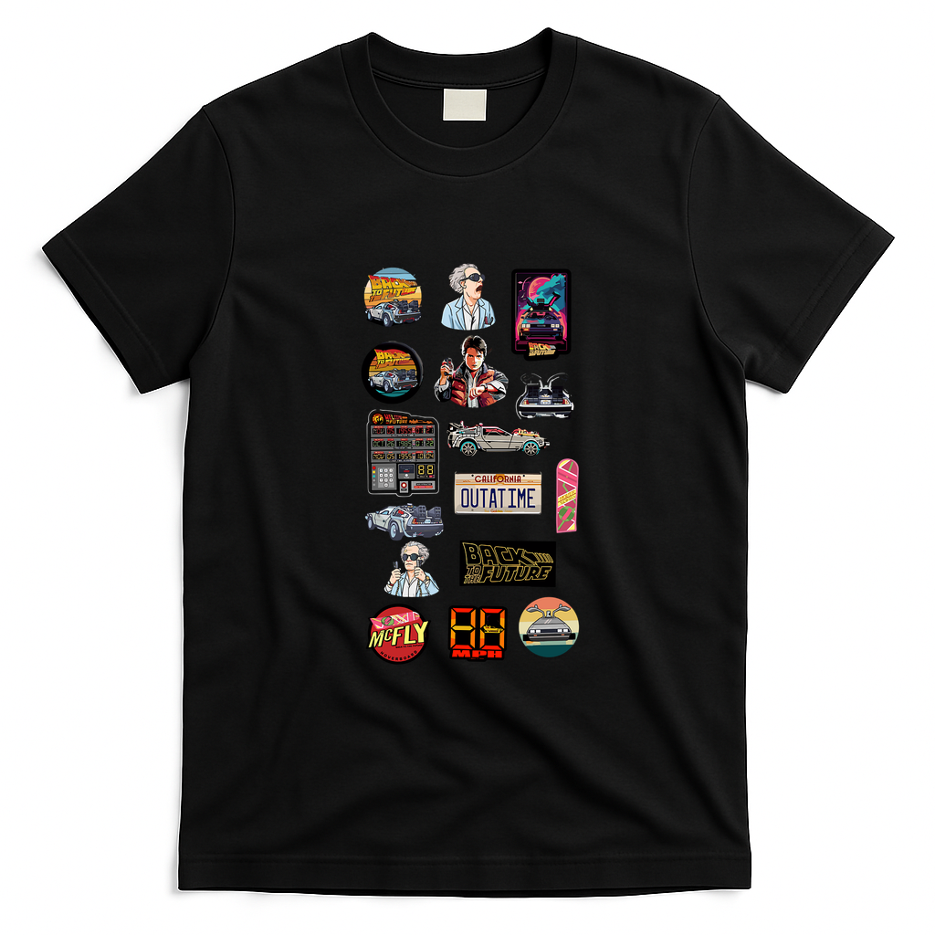 Vintage Classic Car DeLorean Collection Graphic T-Shirt - Black