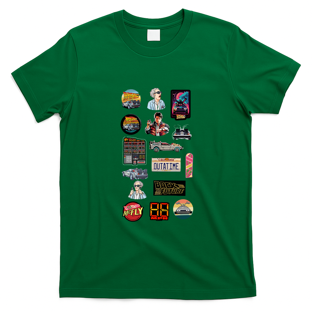 Vintage Classic Car DeLorean Collection Graphic T-Shirt - Irish Green