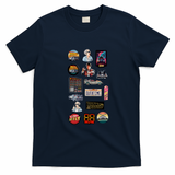 Vintage Classic Car DeLorean Collection Graphic T-Shirt - Navy Blue
