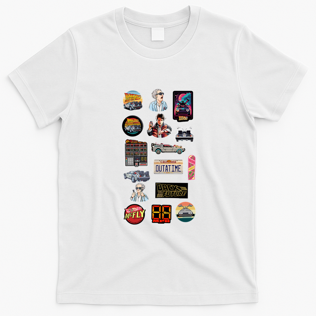 Vintage Classic Car DeLorean Collection Graphic T-Shirt - White