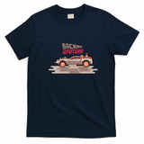 Vintage Classic Car DeLorean Film Graphic T-Shirt - Navy Blue