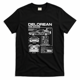 Vintage Classic Car DeLorean Project Graphic T-Shirt - Black