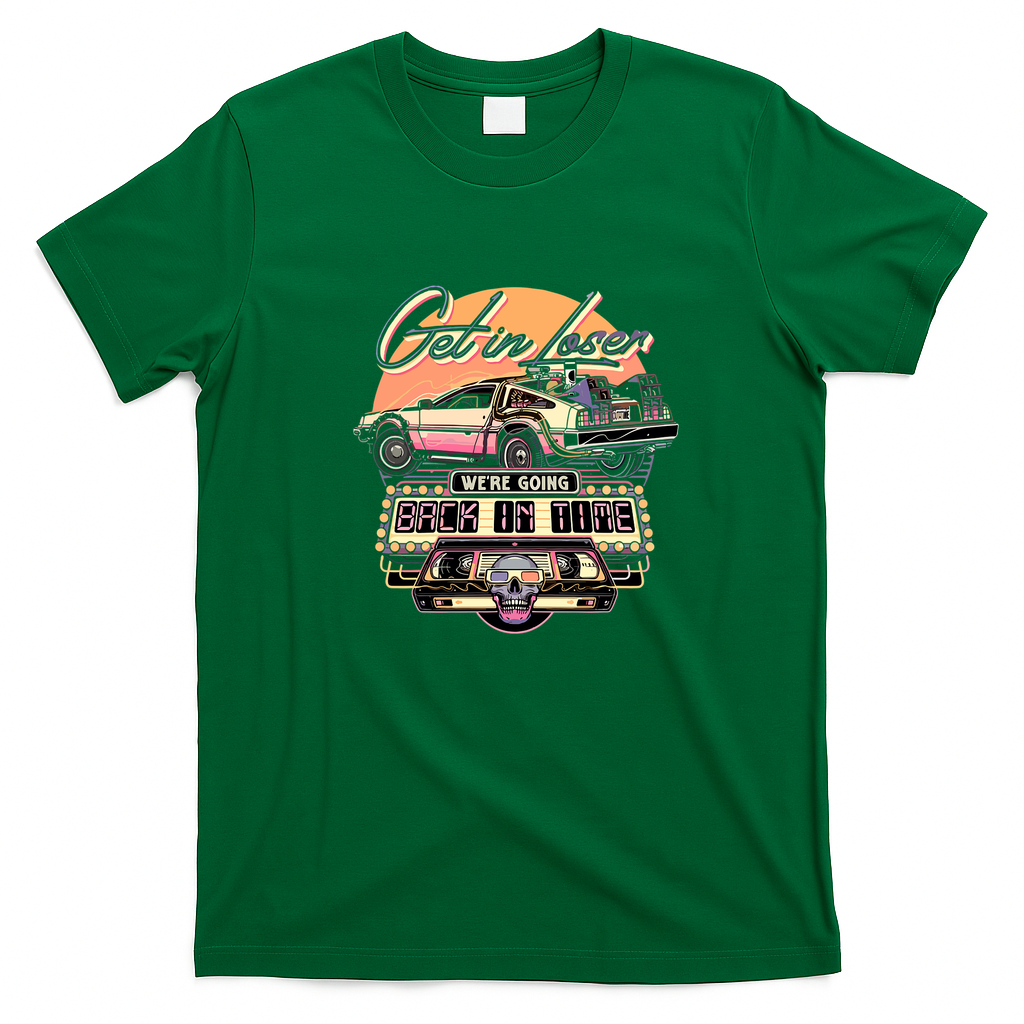 Halloween DeLorean Vintage T-Shirt - Irish Green
