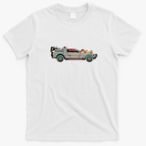 Vintage Classic Car DeLorean Graphic T-Shirt - White