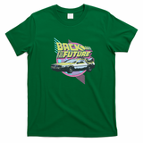 Vintage Classic Car DeLorean Back Graphic T-Shirt - Irish Green