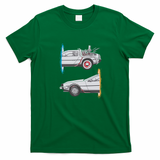 Vintage Classic Car DeLorean Creative Graphic T-Shirt - Irish Green