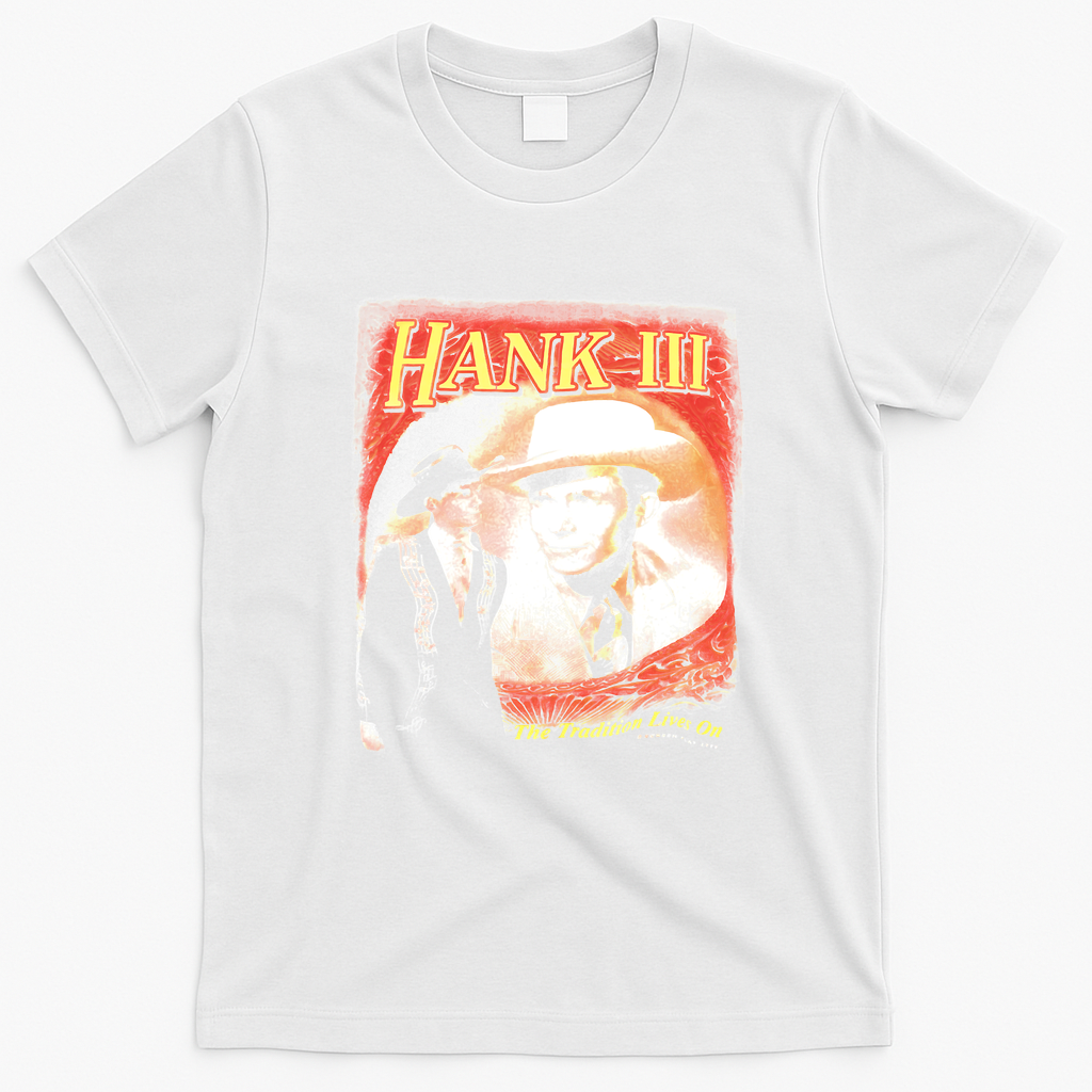Vintage Hank Williams III Debut Risin Classic Retro Graphic Tee - White