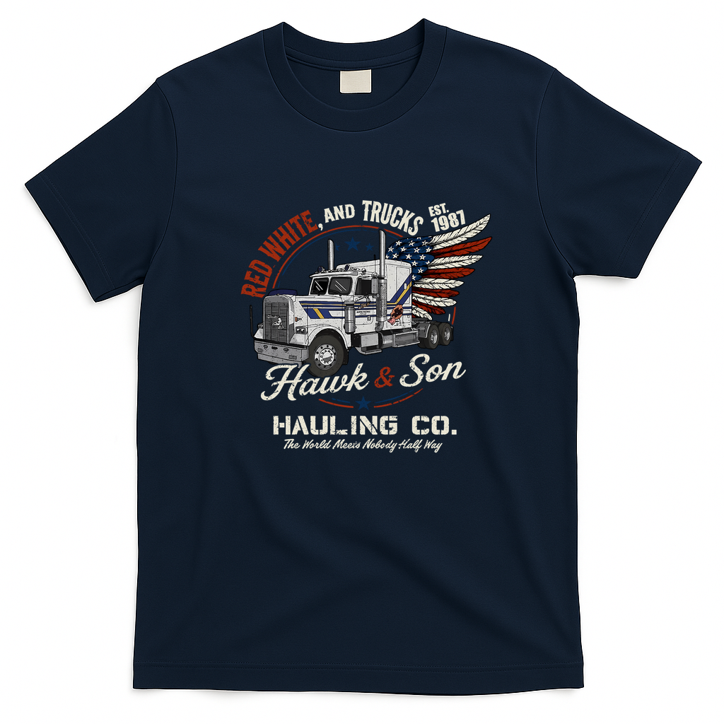 Hawk & Son 1987 Vintage Hauling T-Shirt - Navy Blue
