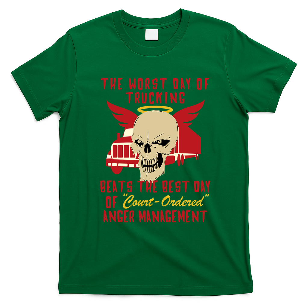 A Bad Day Trucking Beats Anger Management Tee - Irish Green