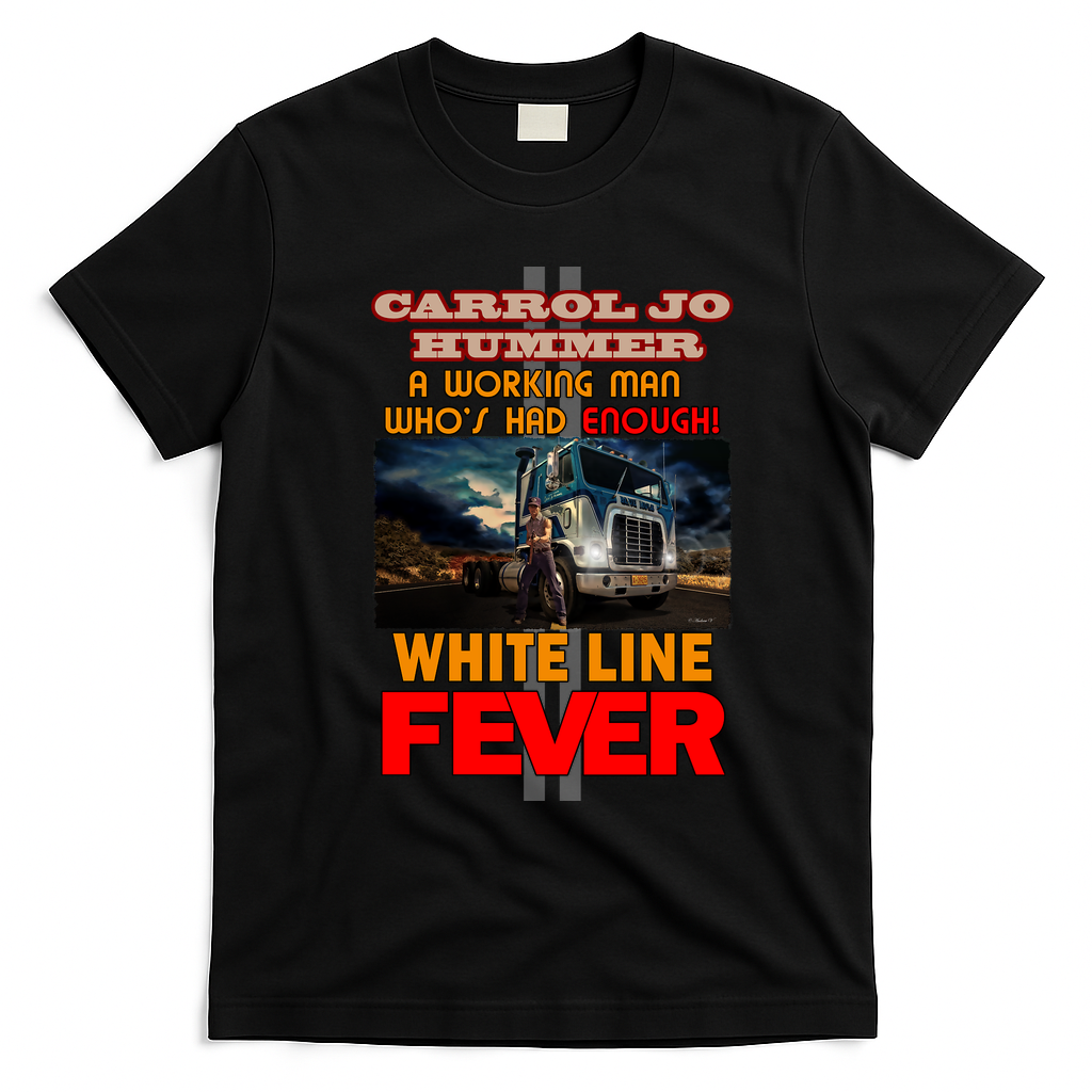 White Line Fever Vintage Trucker Tee - Black