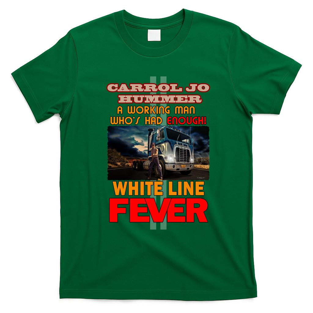 White Line Fever Vintage Trucker Tee - Irish Green