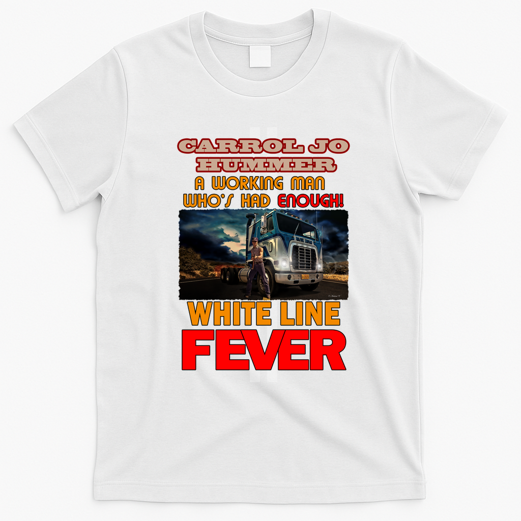 White Line Fever Vintage Trucker Tee - White